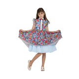 Piccola Speranza Kids Girl's Blue Multi-colors Dress