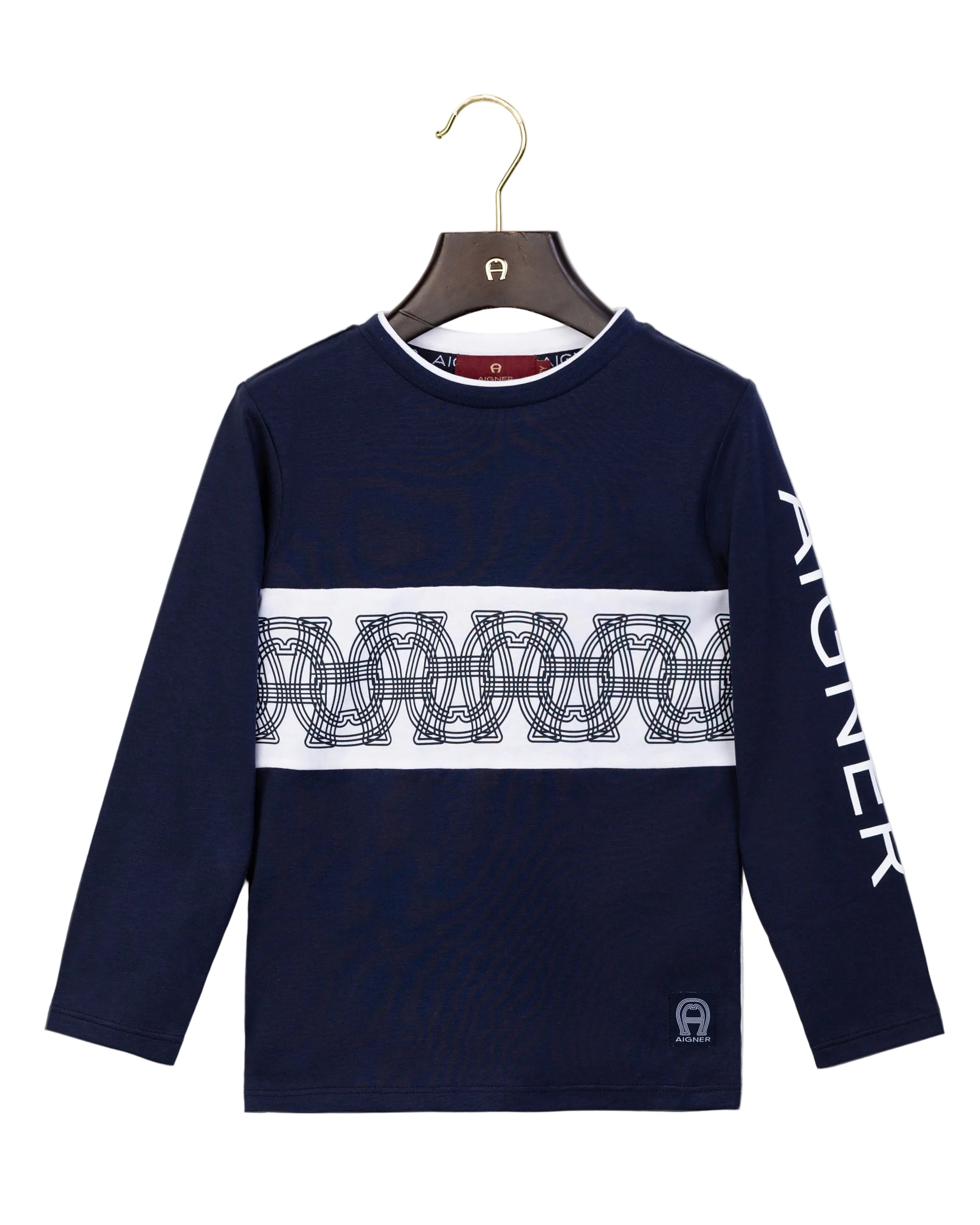 Aigner Kids Boy's Long-Sleeve Graphic Logo T-Shirt