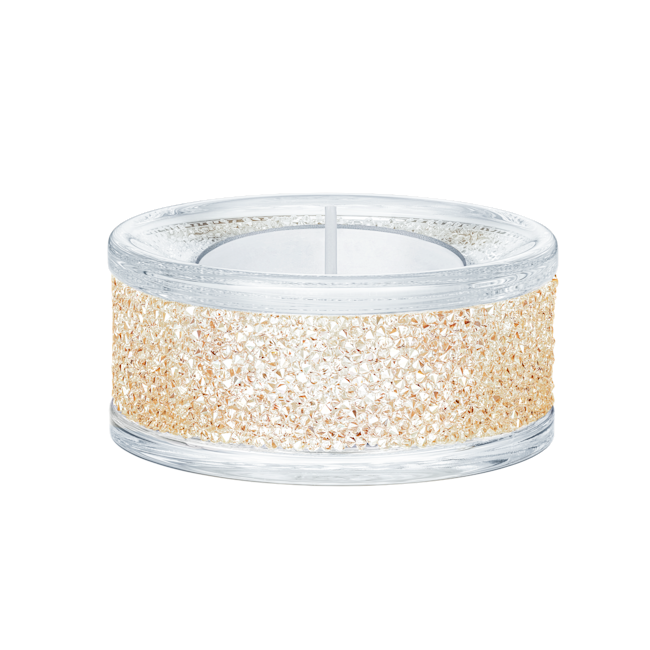 Swarovski Shimmer tea light holder, Gold tone