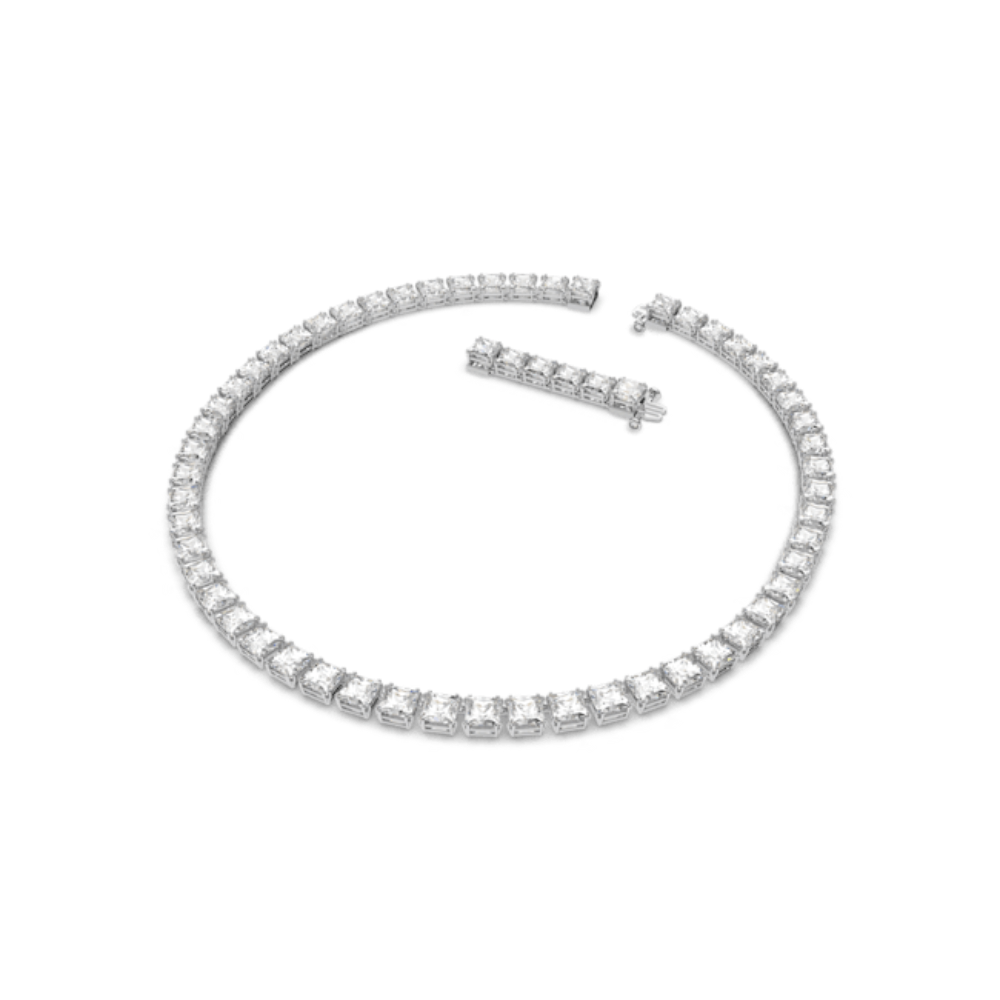 Swarovski Millenia Necklace Square cut, White, Rhodium plated