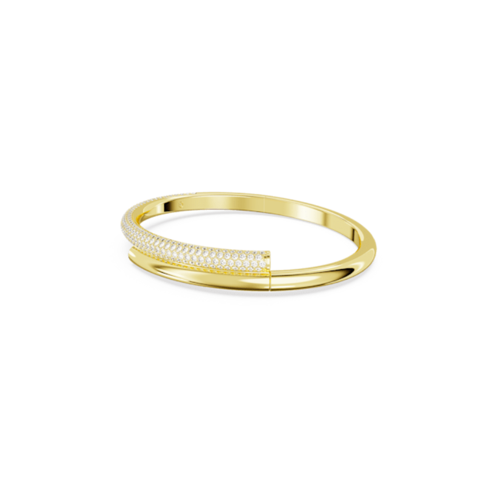 Swarovski Dextera Bangle Magnetic closure, White, Gold-tone plated, Small