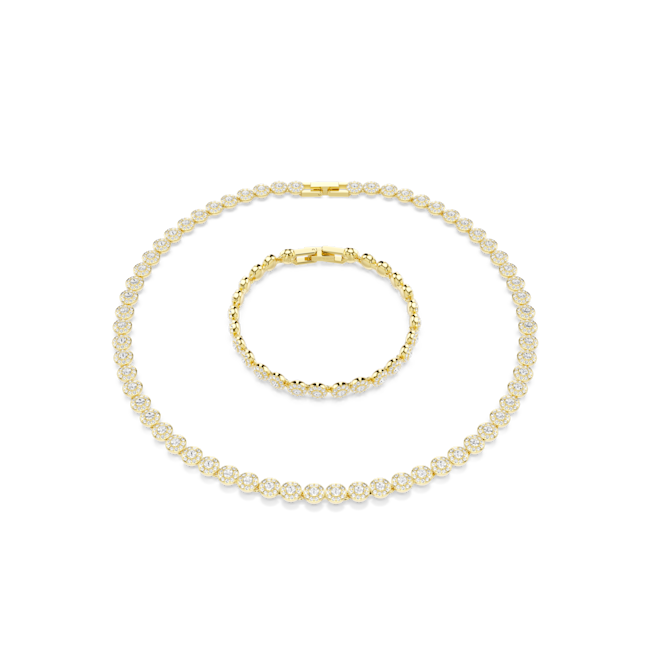 Swarovski Una Angelic set, Round cut, White, Gold-tone plated