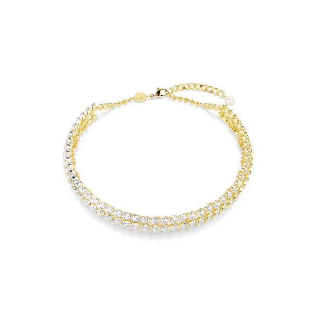 Swarovski Idyllia Choker Oval Cut White Gold-Tone Plated
