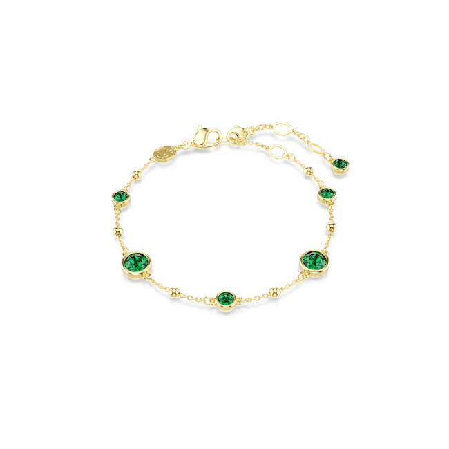 Swarovski Imber Bracelet Round Cut Green Gold-Tone Plated