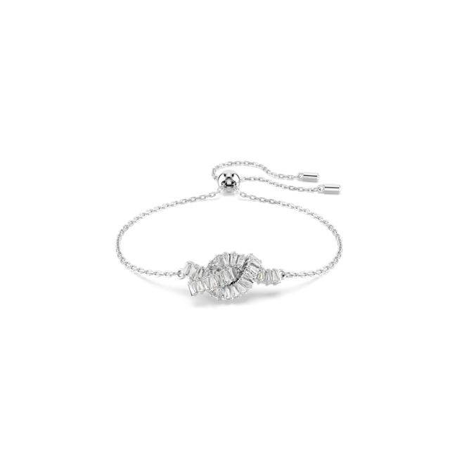Swarovski Matrix Bracelet Baguette Cut Knot White Rhodium Plated