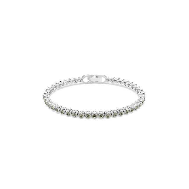 Swarovski Imber Emily Tennis bracelet, Round cut, Black, Rhodium plated