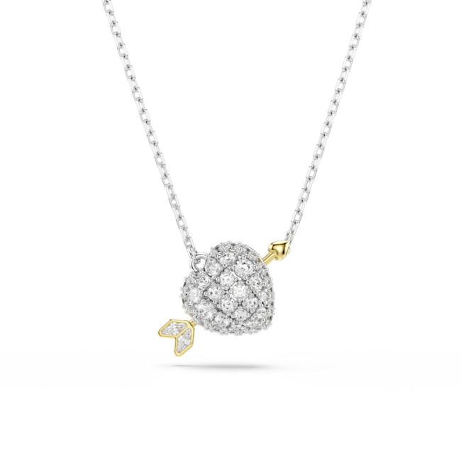 Swarovski Idyllia Pendant Mixed Cuts Heart With Arrow White Mixed Metal Finish