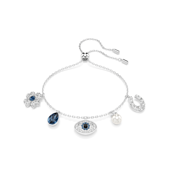 Swarovski Symbolica bracelet, Blue, Rhodium plated
