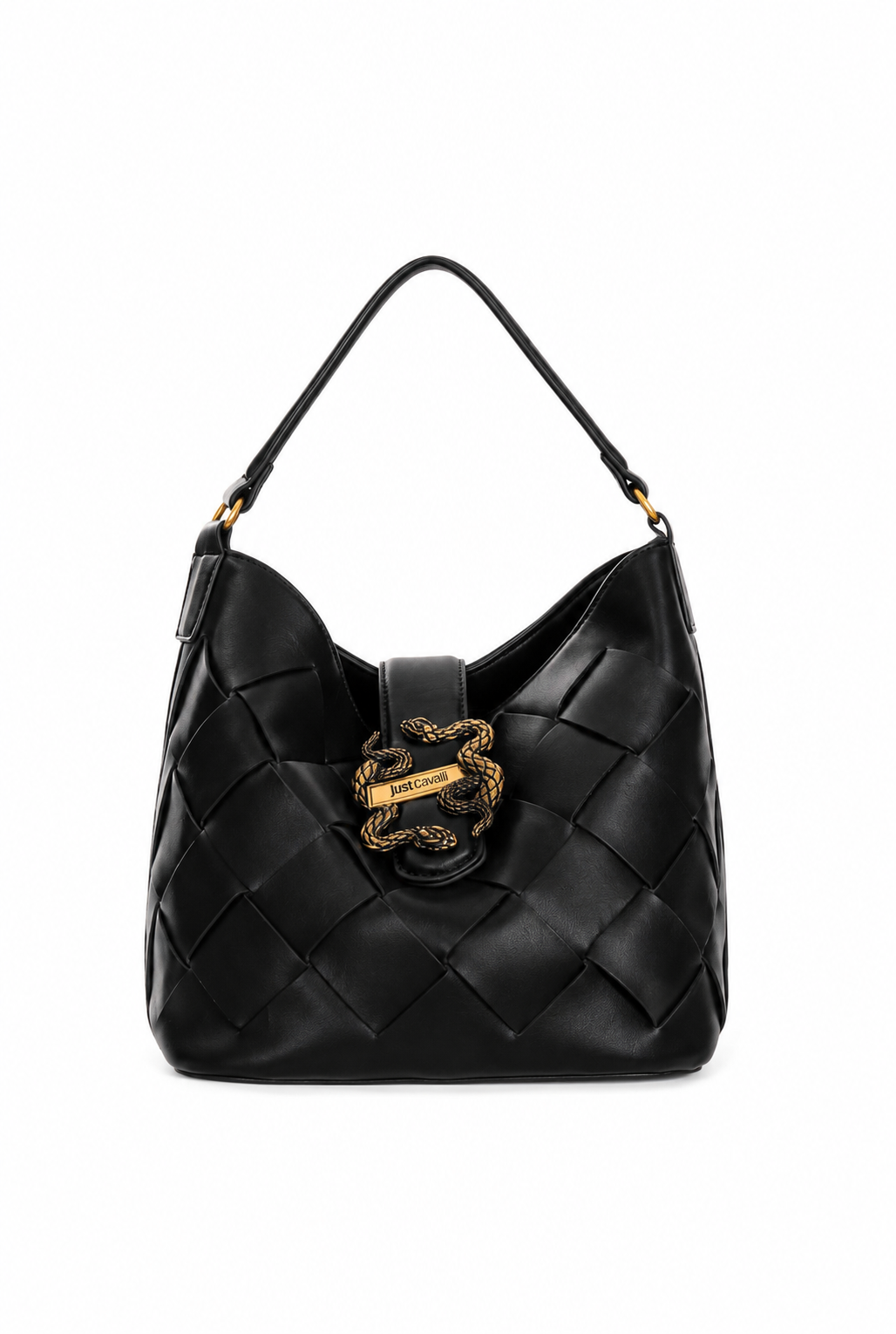 Just Cavalli Women's Black Woven Hobo Shoulder Bag