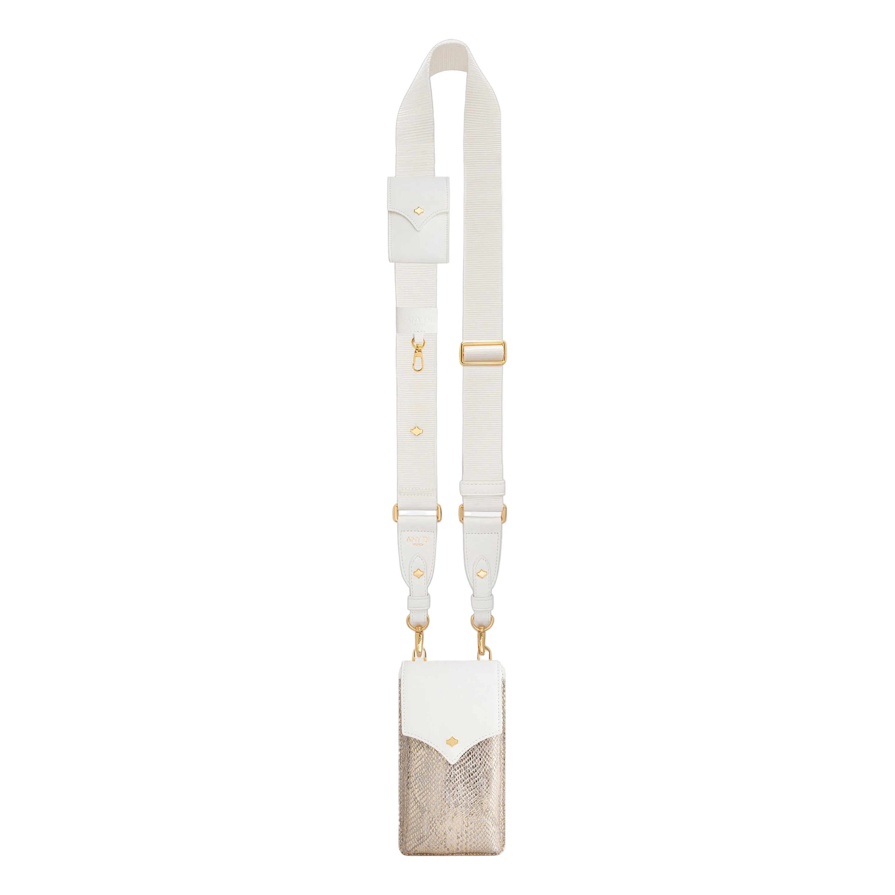 Any Di Phone Bag with Strap Sets White Nylon