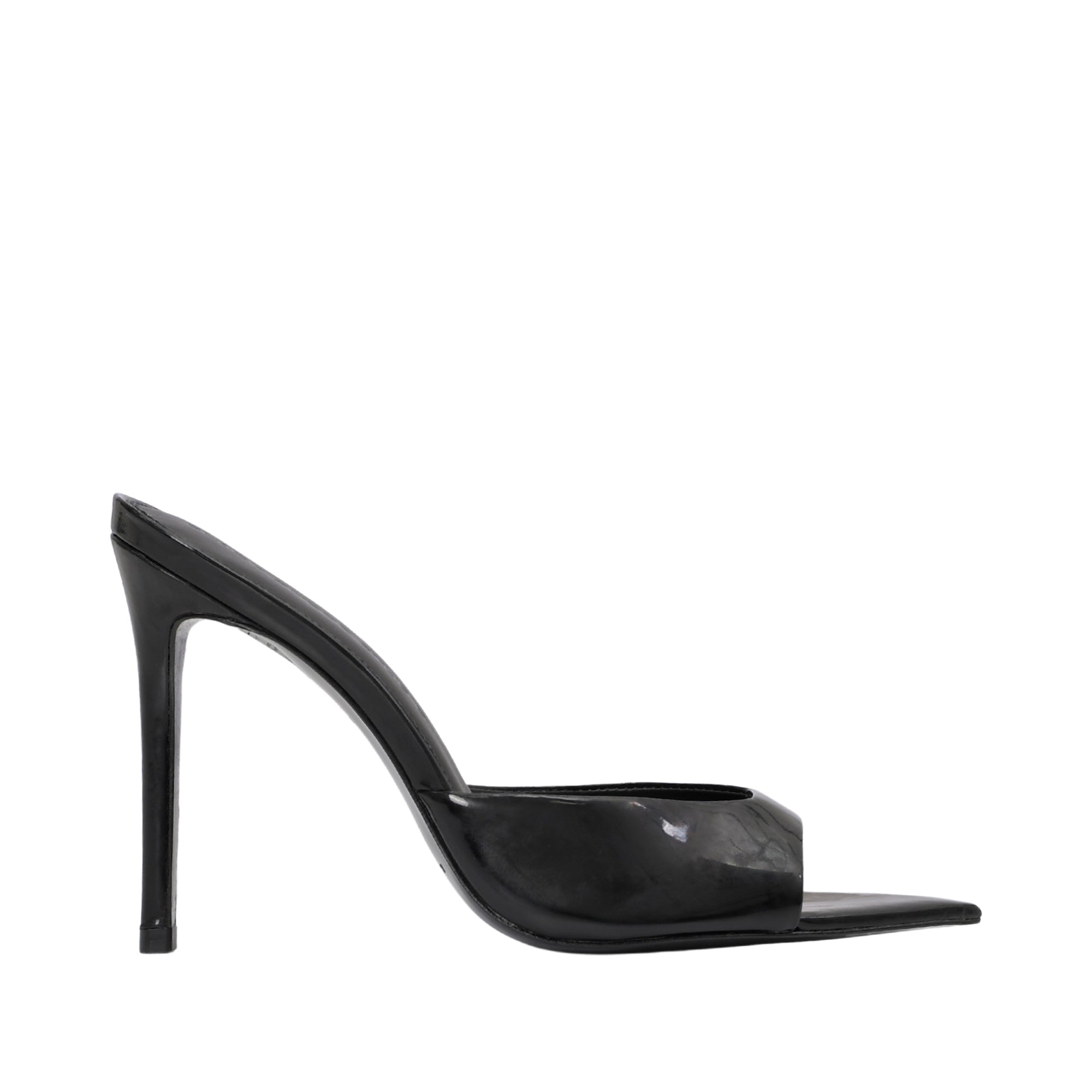 Black Suede Studio Bera Women's High Heel Patent Pointed Sandal