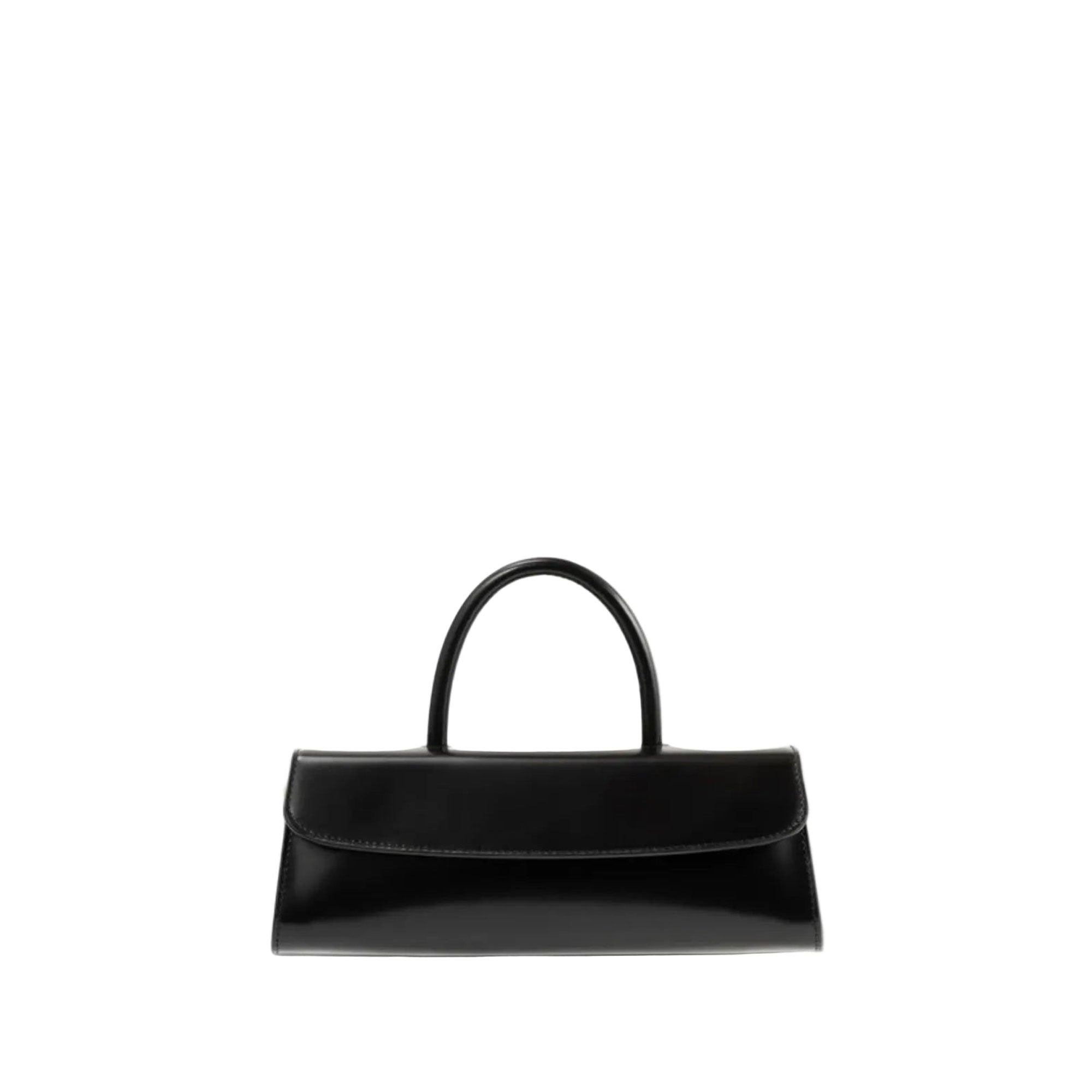 By Far Women's Mini Longa Black Semi-Patent Leather Top Handle Bag