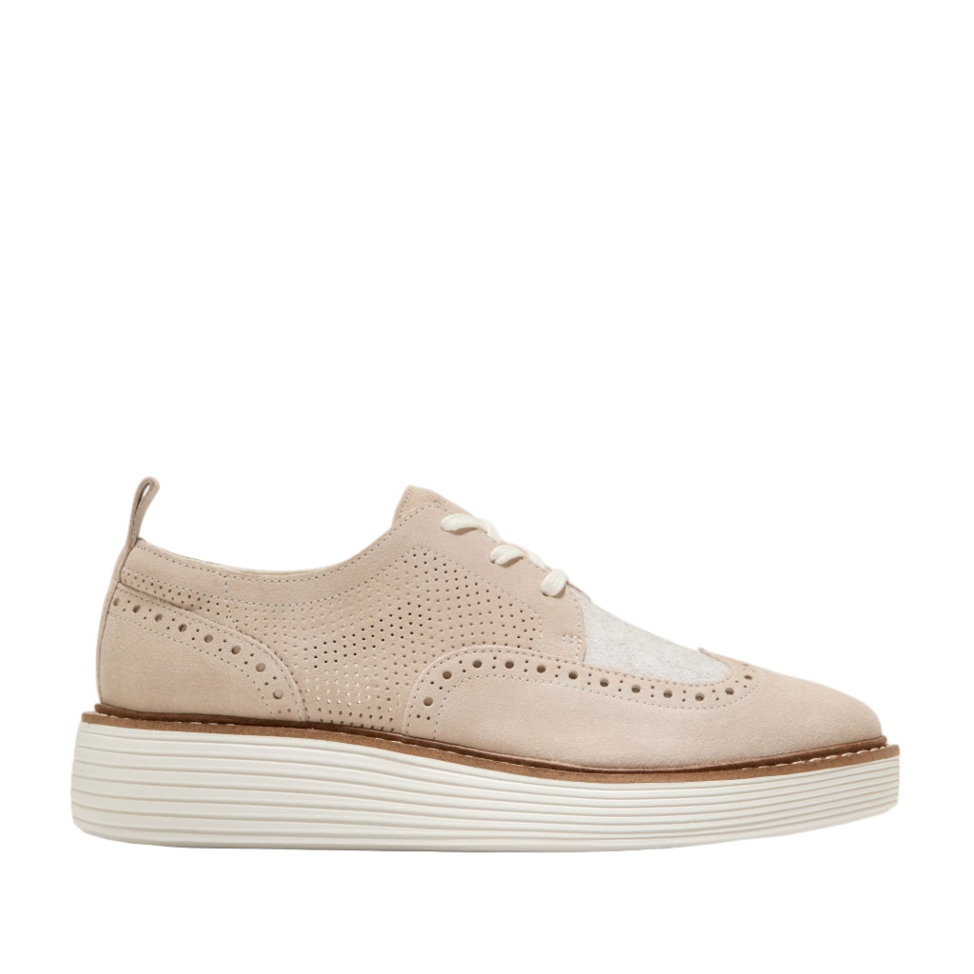 W34813:CH LT SESAME SUEDE/NATURAL WOOL/IVORY
