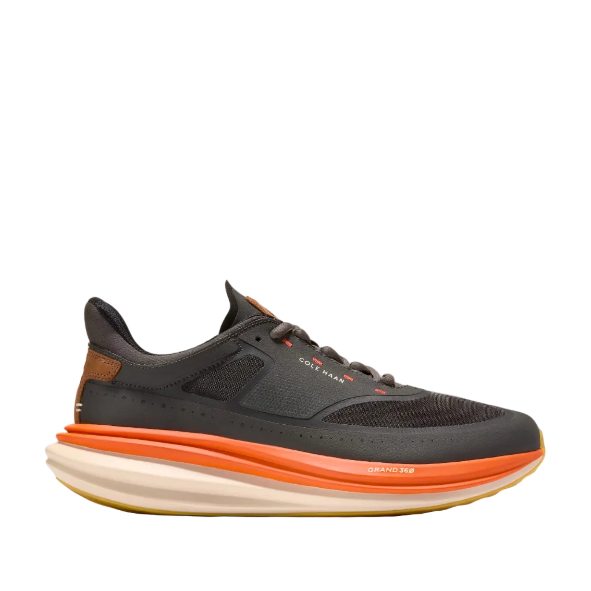 Cole Haan - ØriginalGrand Quadstar Running Sneakers - Raven/Red Orange - Blue Salon Qatar - Order Online Today