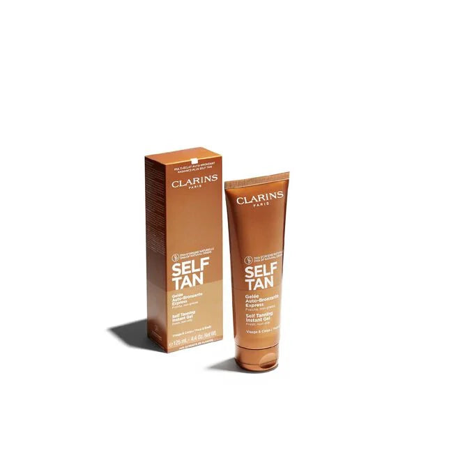 Clarins Self-Tanning Instant Gel 125ml lightweight bronzing gel for natural radiant glow Order Online Today at Blue Salon Qatar GCC