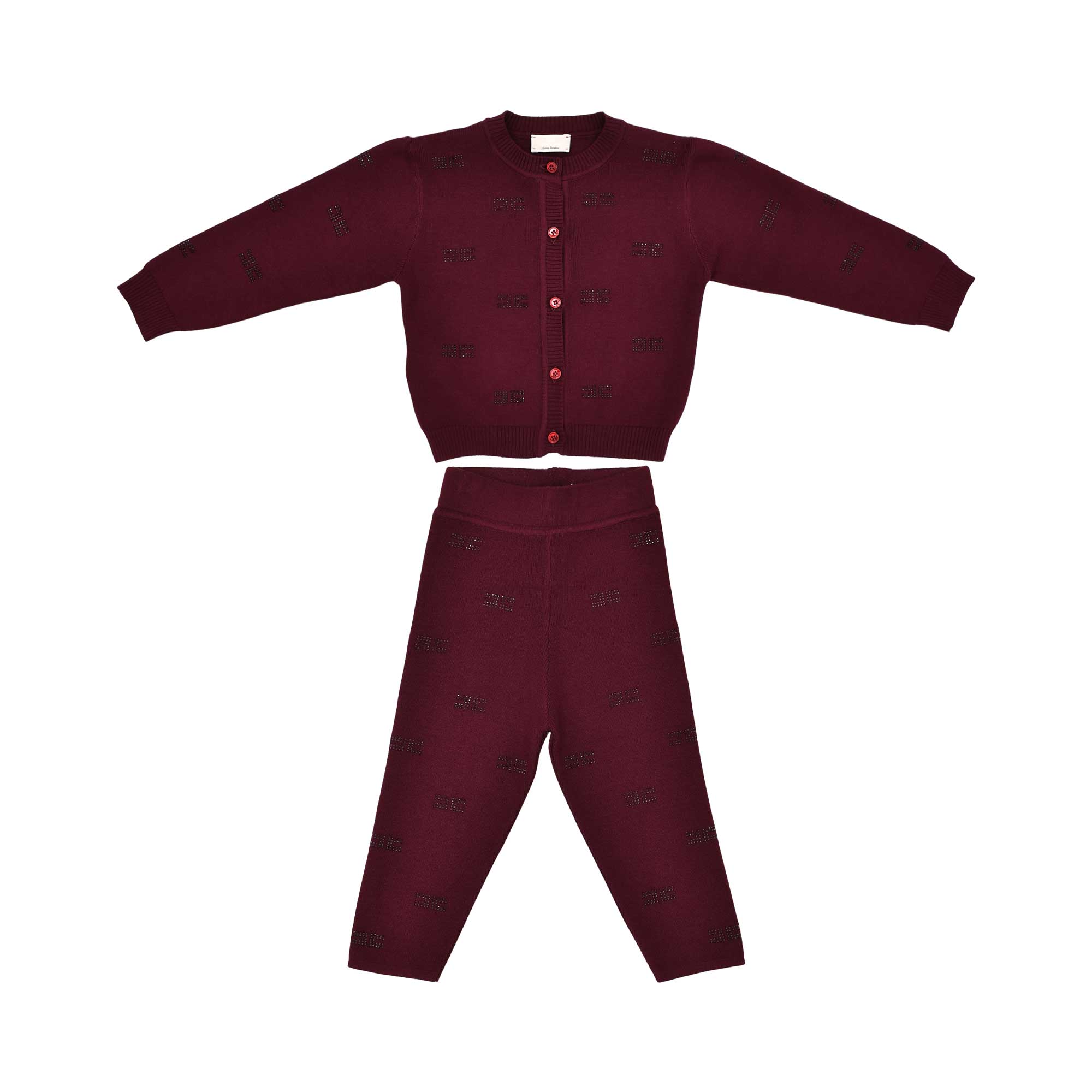 Elisabetta Franchi Kids Baby Girl's Two-Piece Logo Knit Cardigan and Legging Set