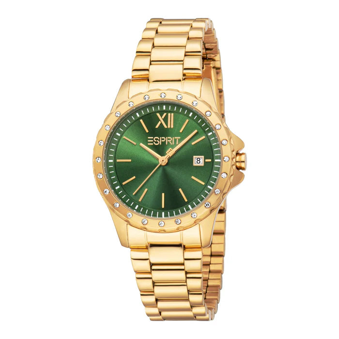 Esprit Julieta Women Green Dial Gold Tone Watch