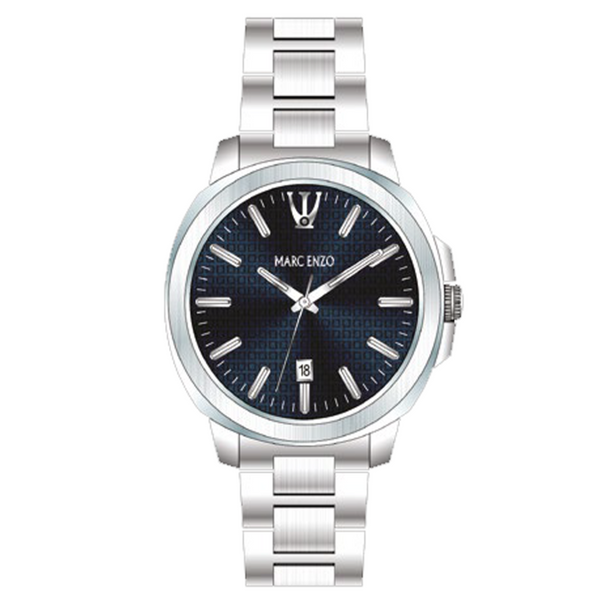 Marc Enzo Gents Blue Dial Stainless Steel Quartz Watch – Blue Salon