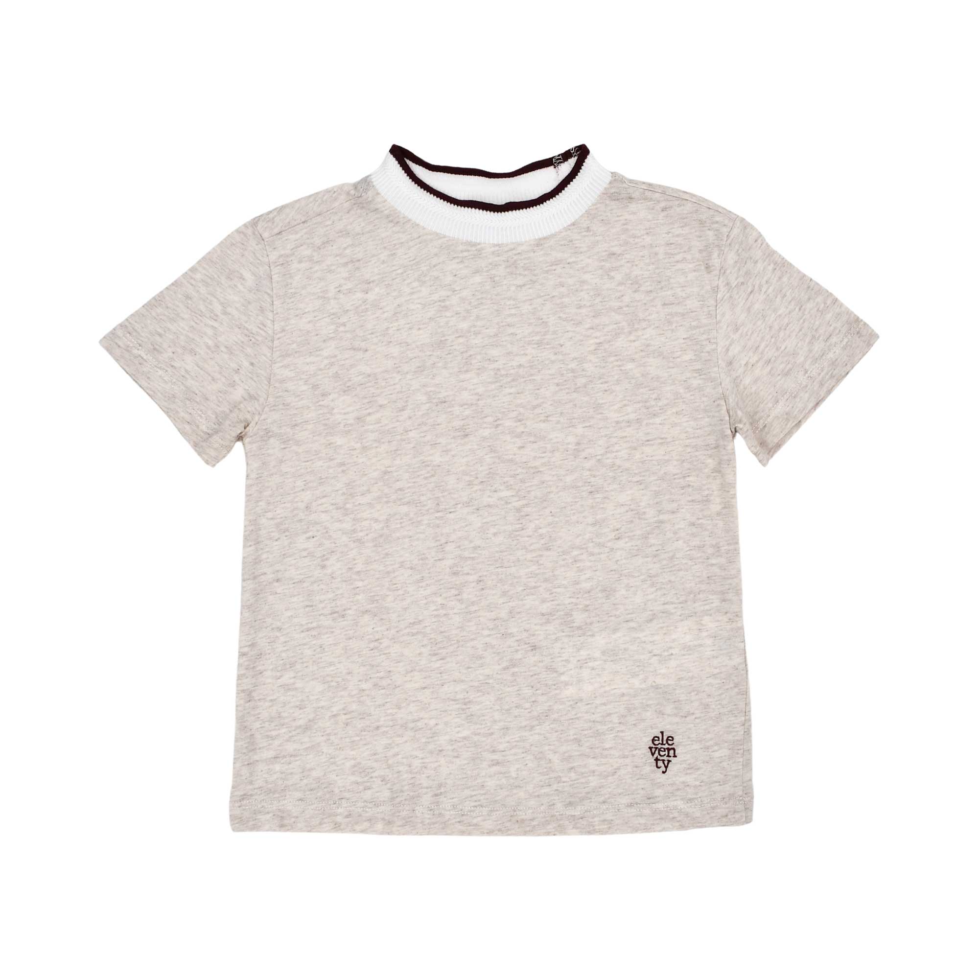 Eleventy Kids Beige Cotton T-Shirt with Logo – Order Online Today