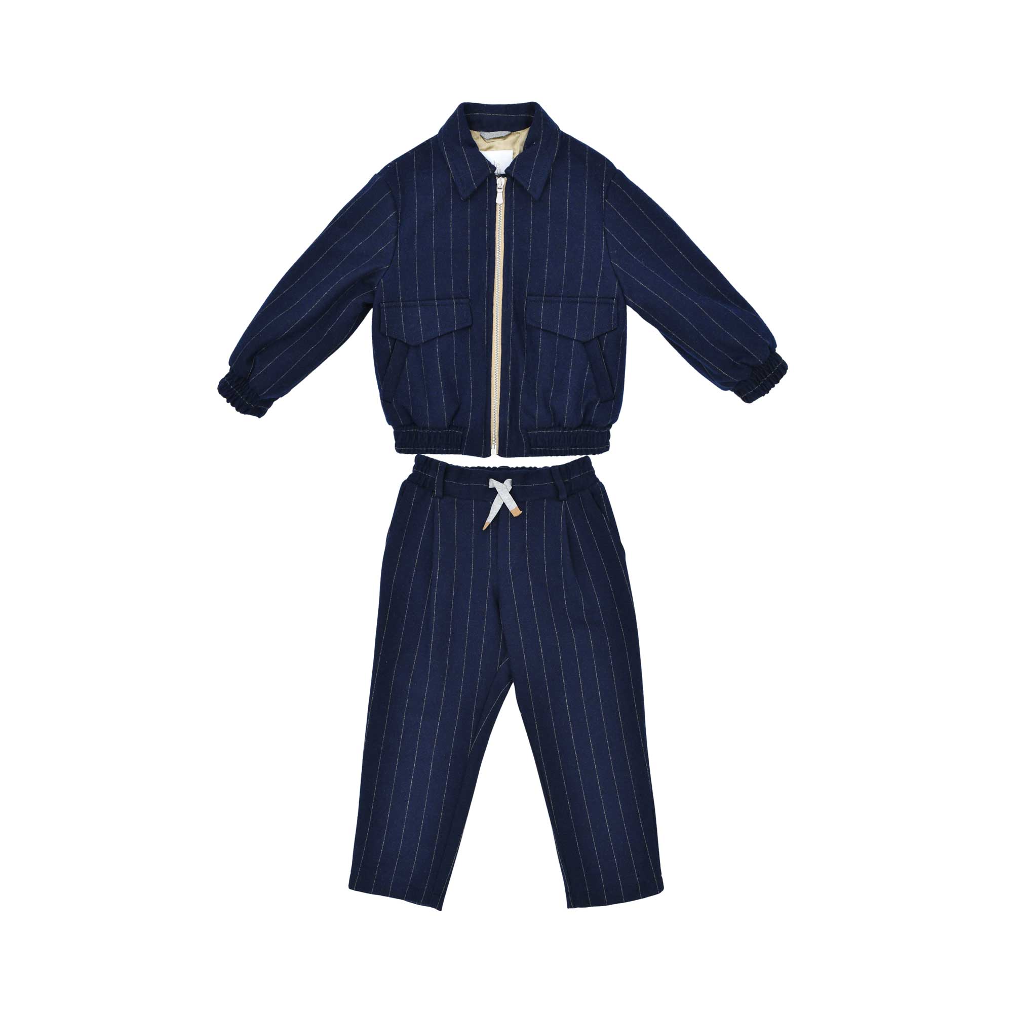 Eleventy Kids Navy Jacket and Trousers Set – Available for Online Purchase