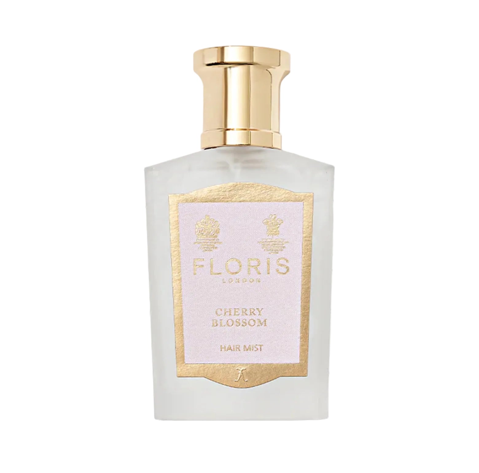 Floris Cherry Blossom hair mist bottle on a white background.