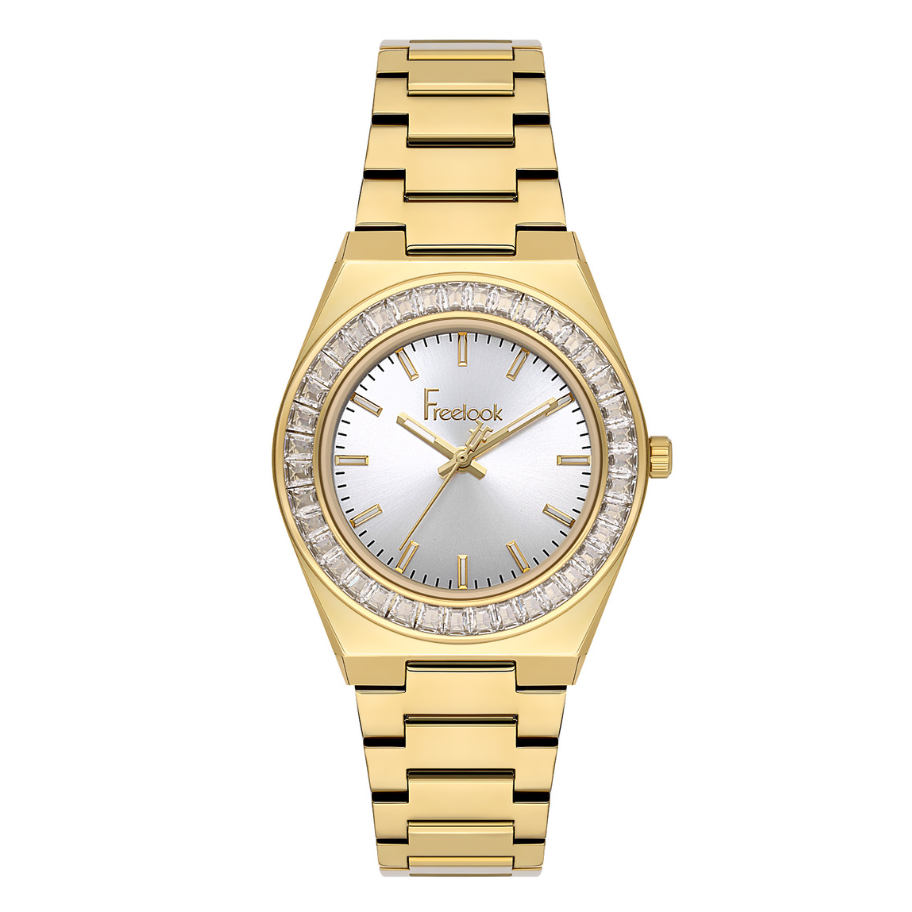 Freelook women's gold-tone stainless steel watch with silver dial
