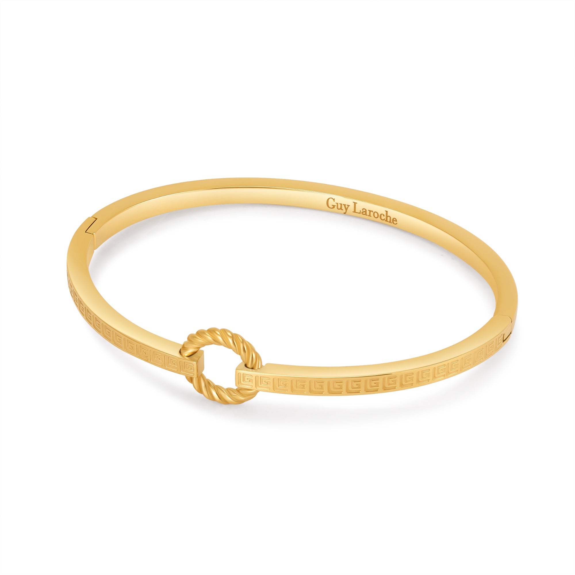 Guy Laroche Eleonore Women Gold tone Bangle - Round Twisted Motif & GL Logo