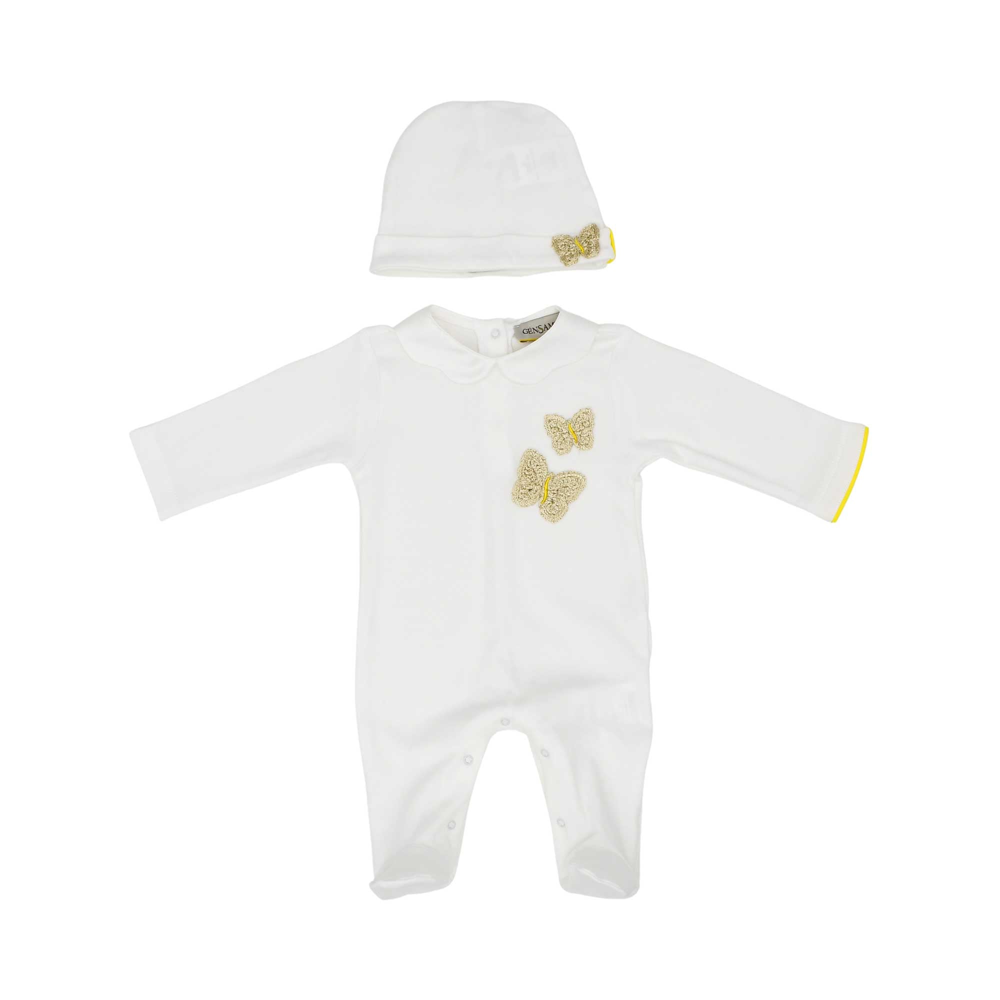Gensami Kids New Born Girl's Cotton Sleepsuit and Hat