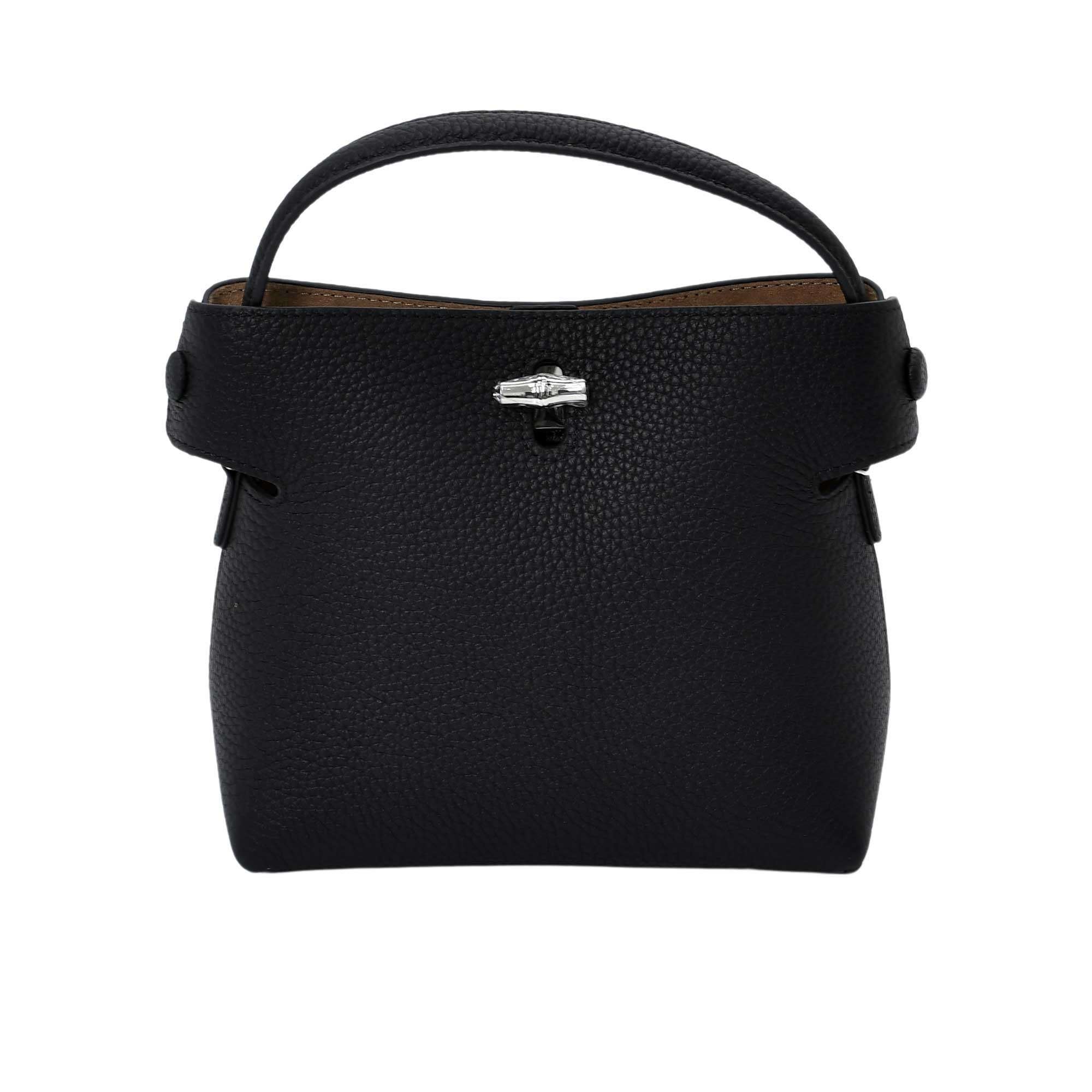 Karisma Bamboo-Lock Grained Satchel, a piece that balances classic structure with organic-inspired hardware.