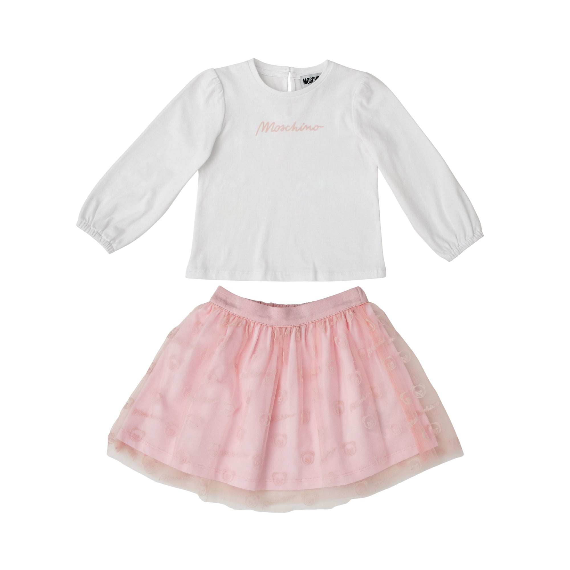 Moschino Kids Baby Girl’s White Top & Pink Skirt Set – Now Online
