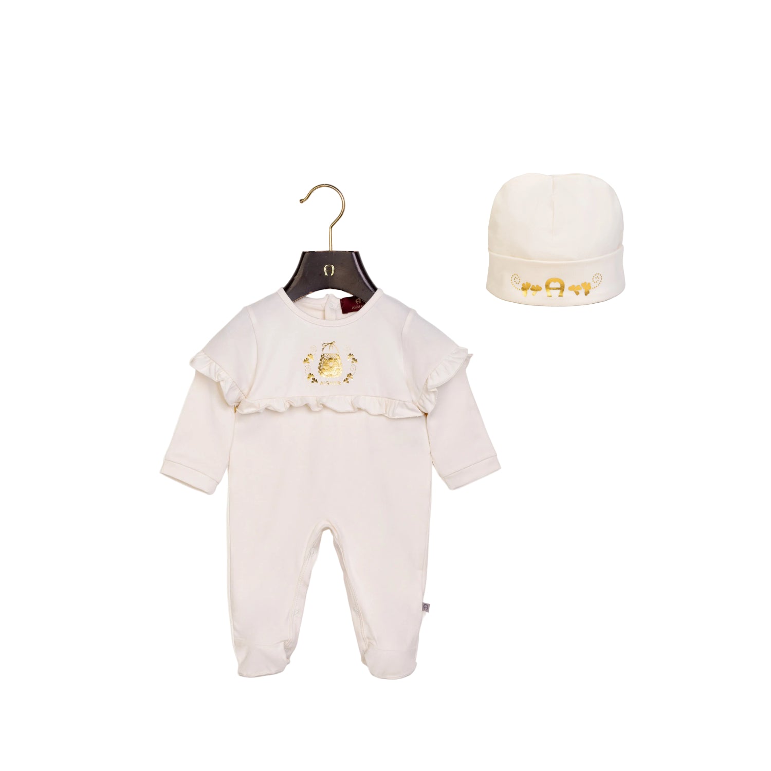 Aigner Kids New Born Girl's Set of Sleepsuit & Hat