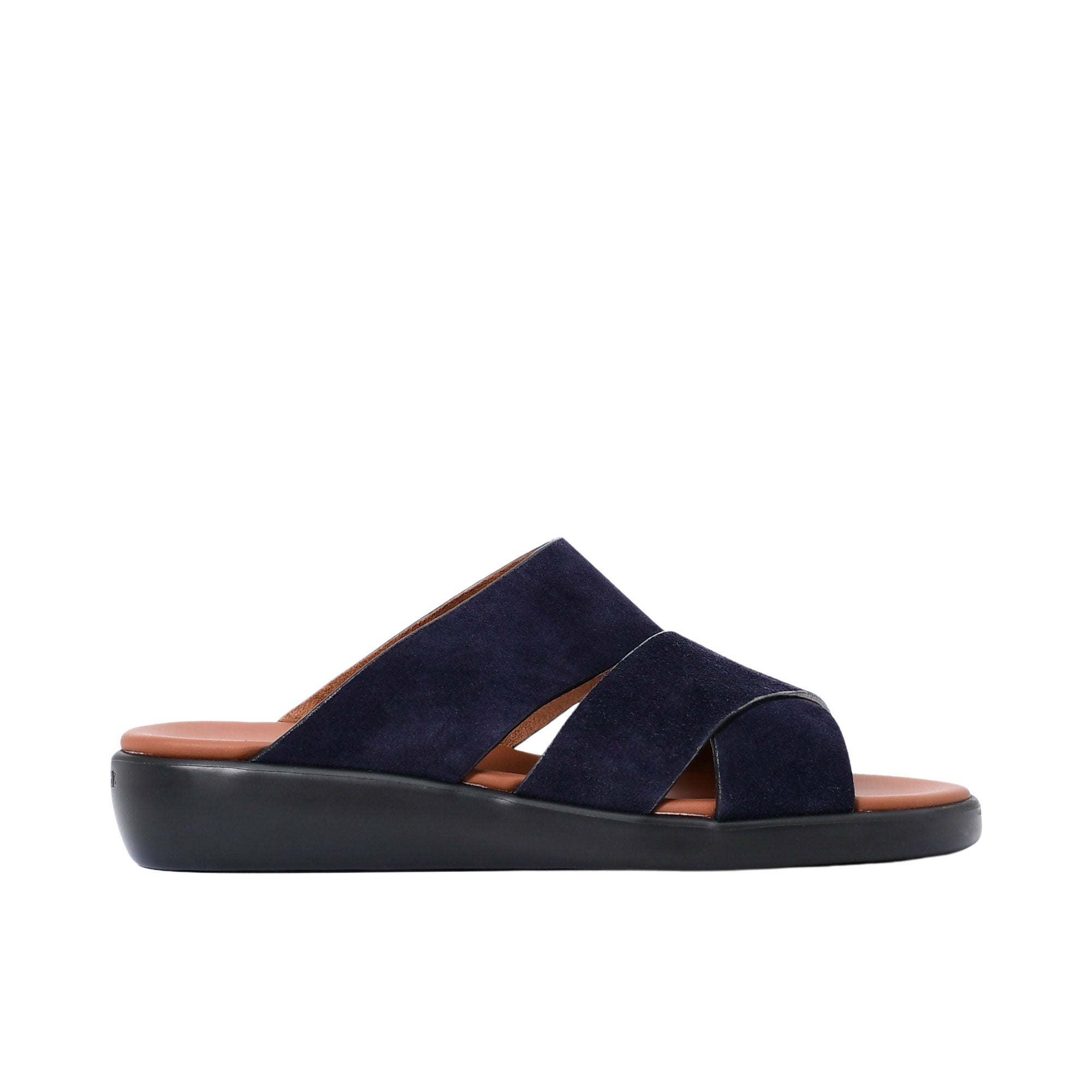 Prestige Men's Leather Criss-Cross White Suede Sandals