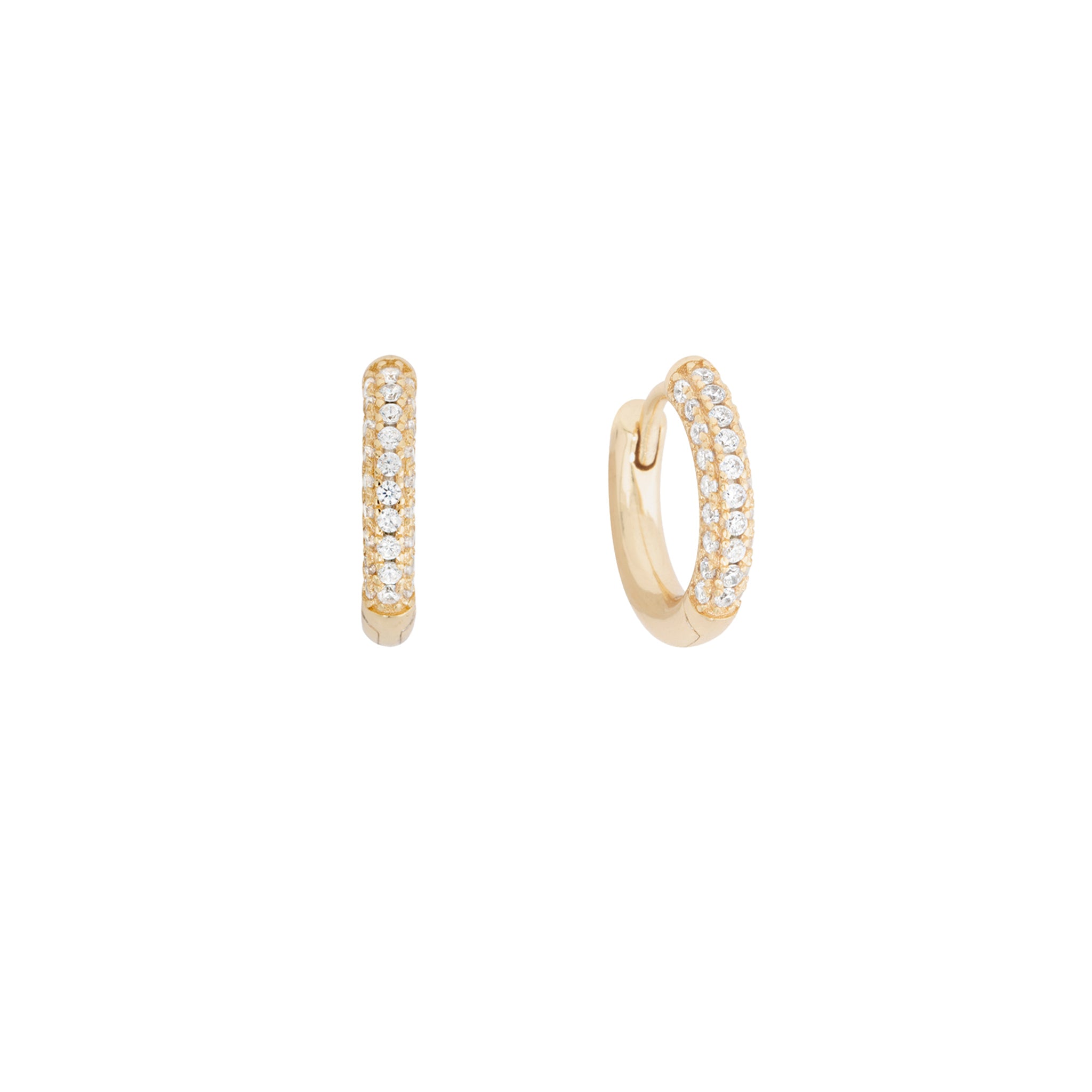 Shashi 18K Pave Huggie Gold