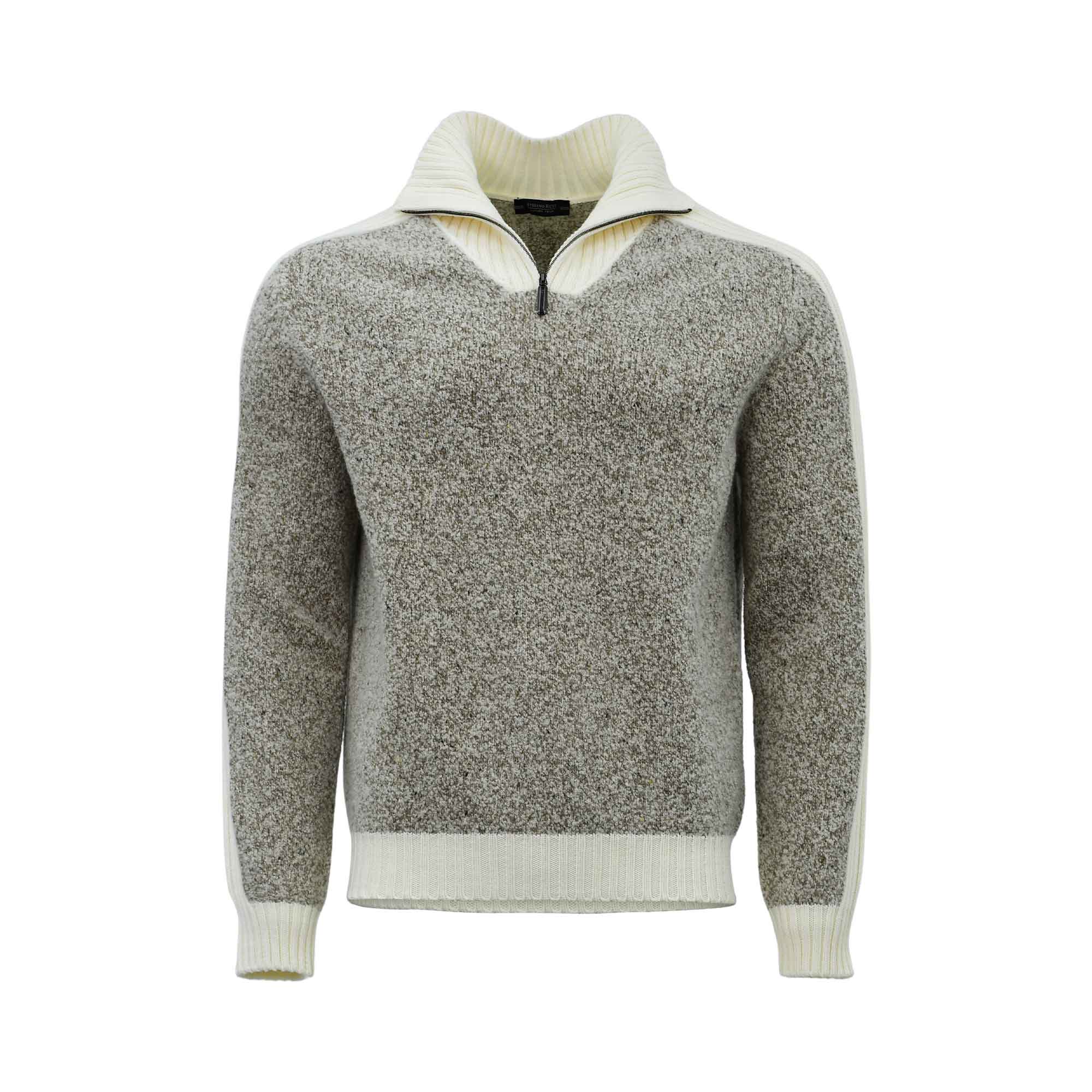 Stefano Ricci Men’s Two-Tone Quarter-Zip Knit Sweater