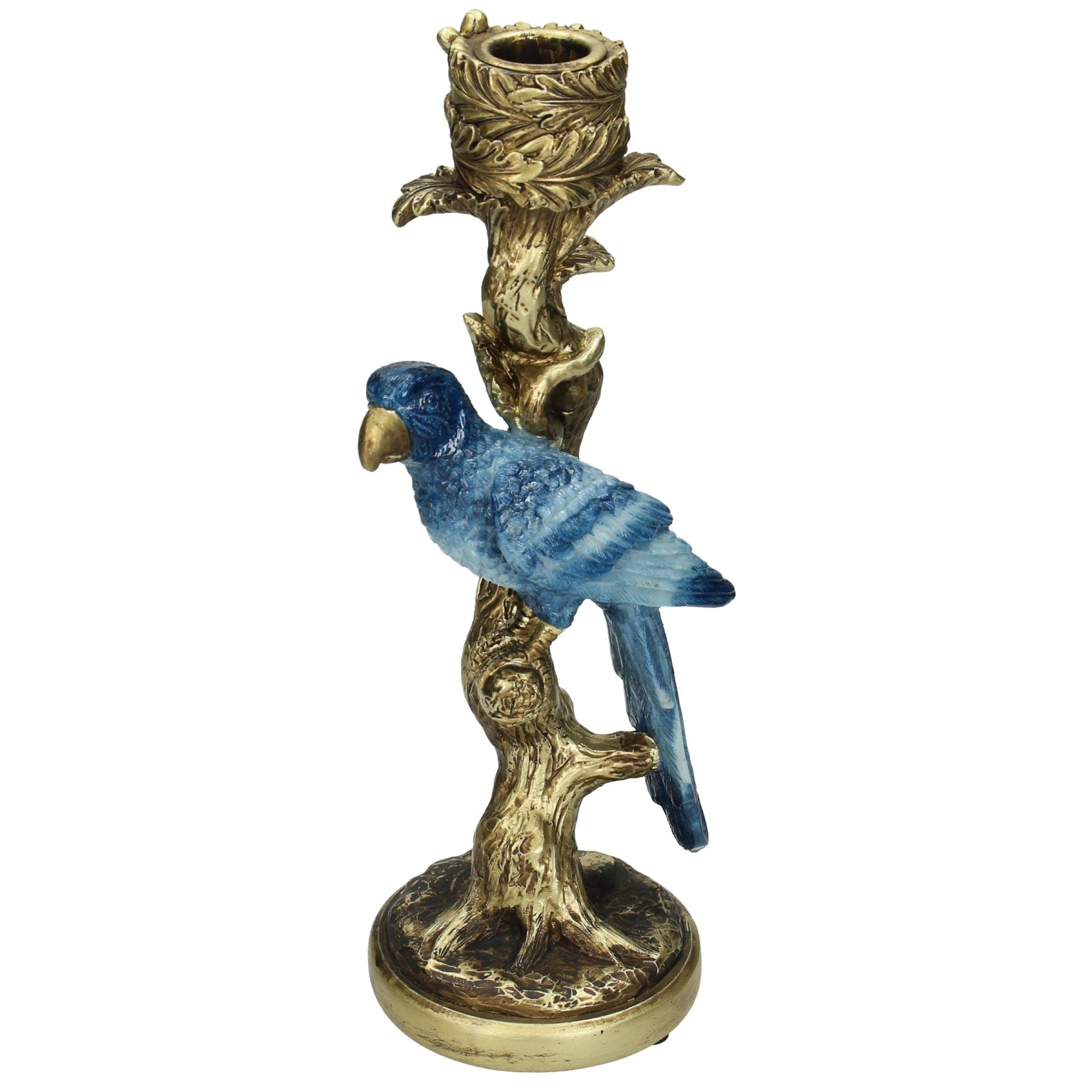 Kersten Candle Stick Bird Polynesian Blue, Size: 10.5x9x25.5 Cm