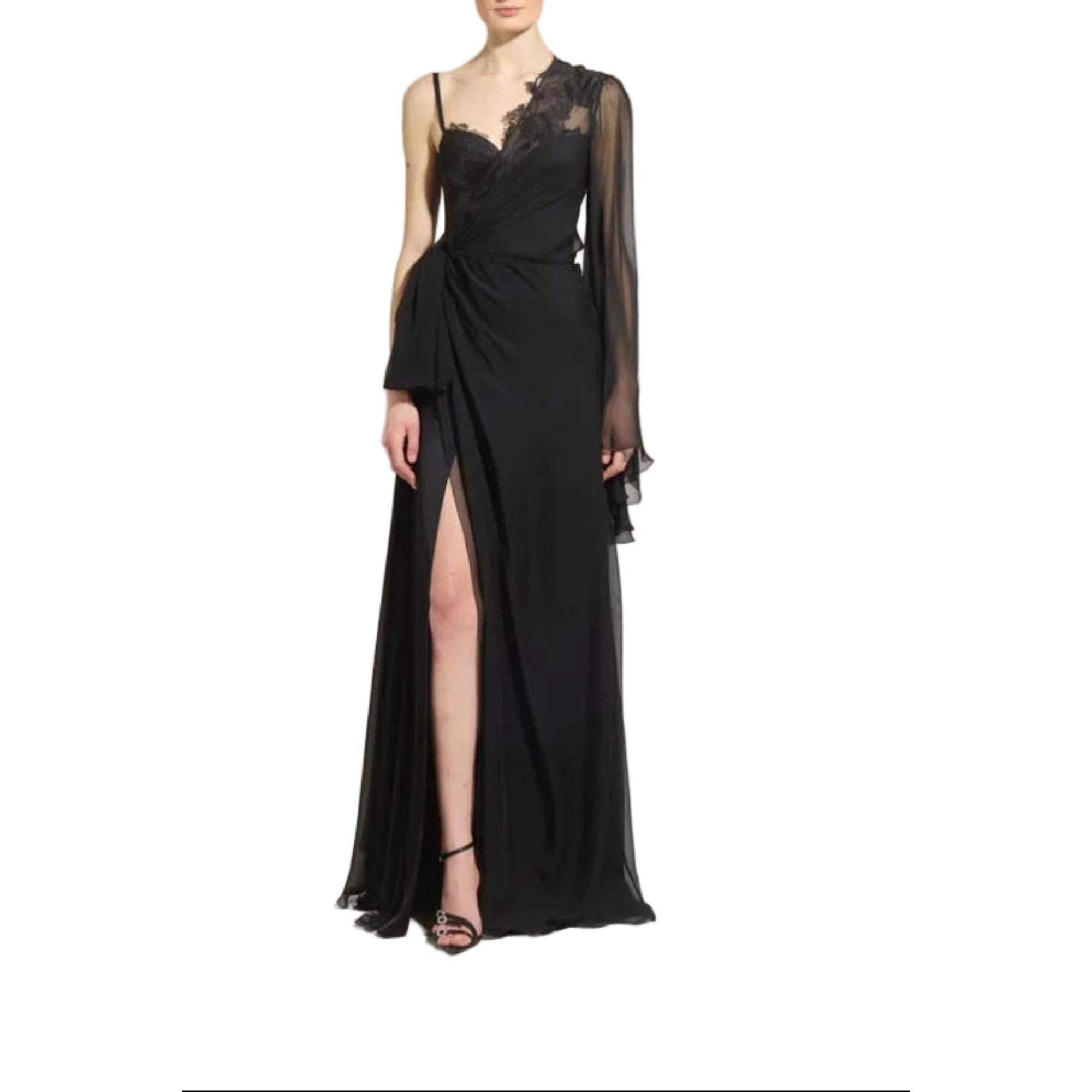 Zuhair Murad Women's Asymmetric Lace-Trimmed Chiffon Gown