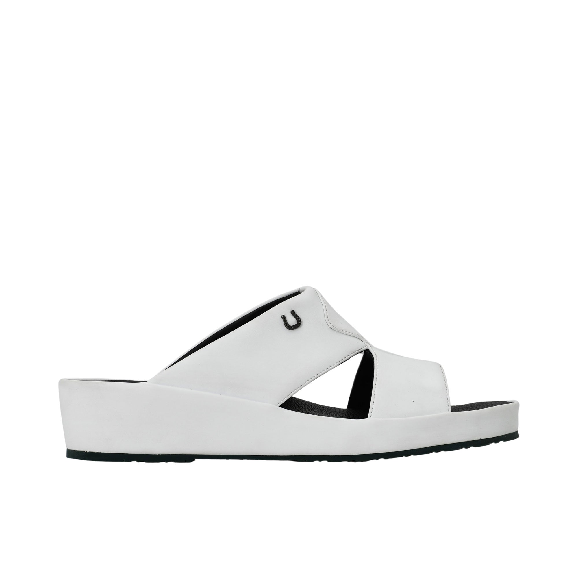 Side view highlighting the thick, supportive chunky white rubber sole.