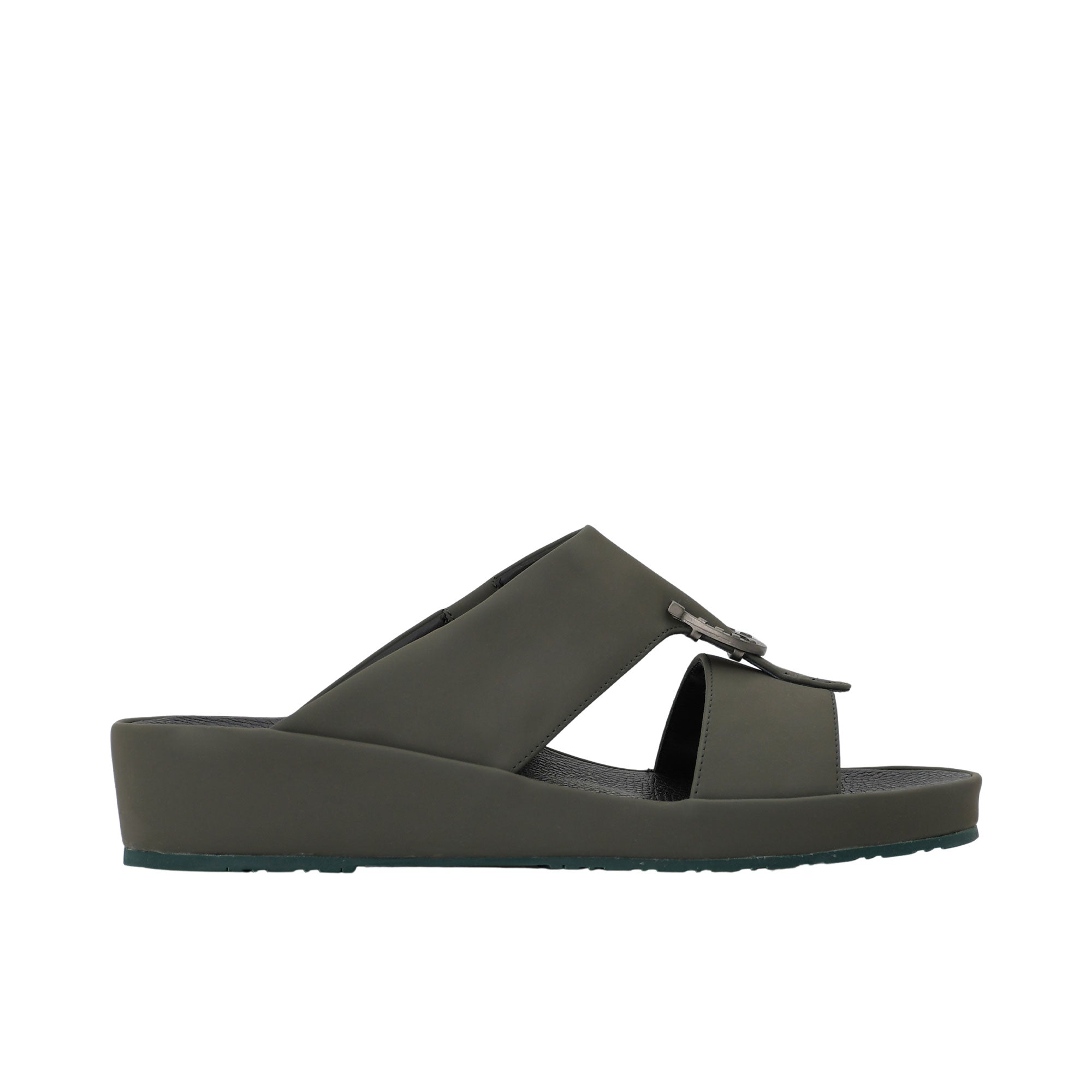 Side profile highlighting the architectural chunky sole and sleek grey rubber finish.