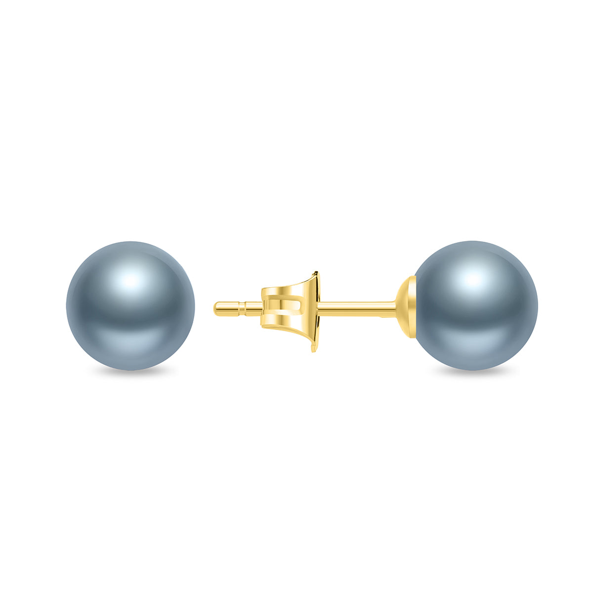 olice Opaline Gold-Plated Greyish Pearl Stud Earrings – Available at Blue Salon Qatar