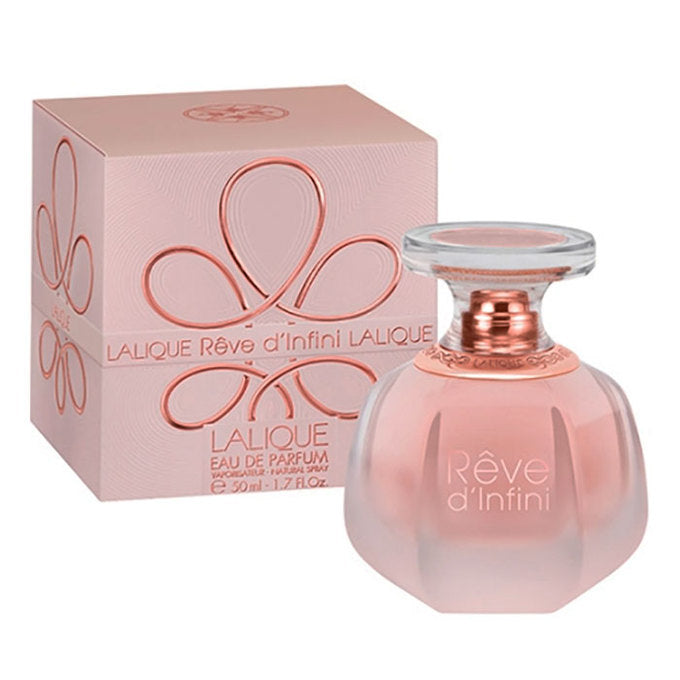 Lalique Reve D'Infini EDP - 100ml Lalique Reve d'Infini perfume bottle and packaging on a white background