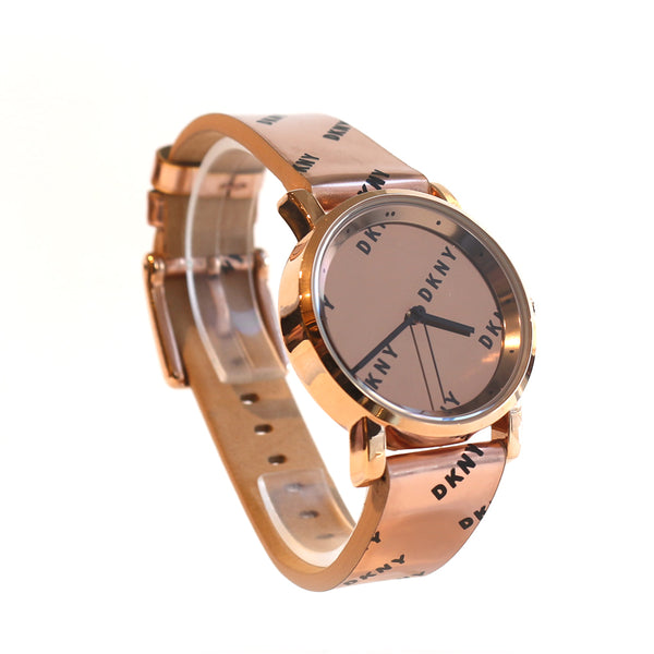 DKNY Caramel Rose Gold Aluminum Watch DKNY Rose Gold Chambers Metal Bracelet Watch | Dkny | M&S main image 4