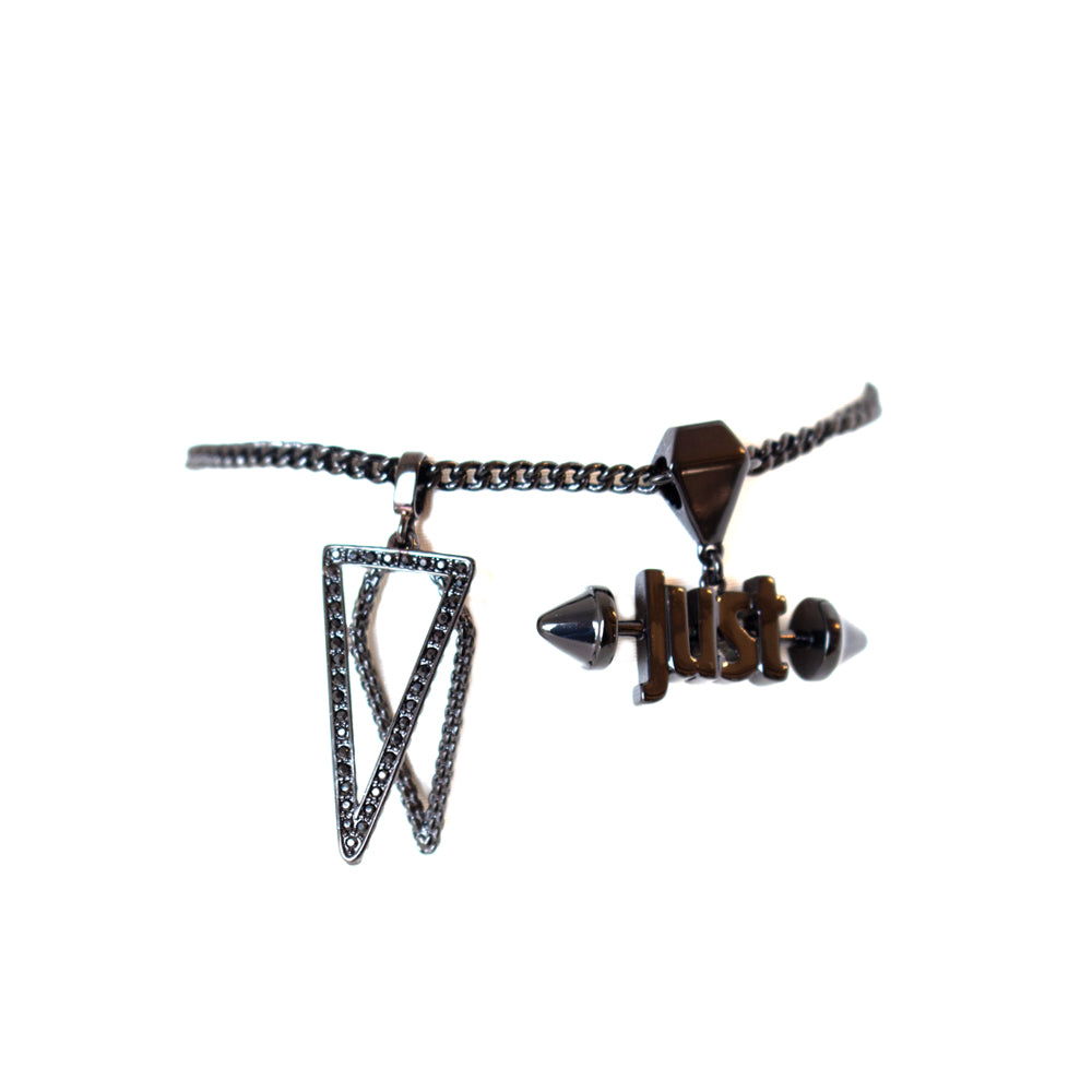 Just Cavalli Bracelet Black Coated With Just Logo With Charm