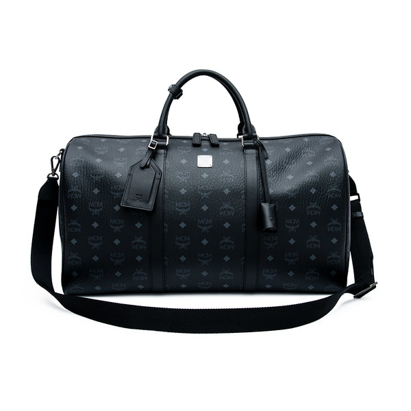 Arrivals Mcm Mcm Visetos Duffle Mcm Travel Bag Black MCM Cognac
