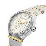 Cerruti Rendinara Ladies White Dial Two Tone Stainless Steel Watch