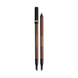 Two brown Yves Saint Laurent Lines Liberated waterproof eye pencils. One is capped, the other uncapped showing the pencil tip