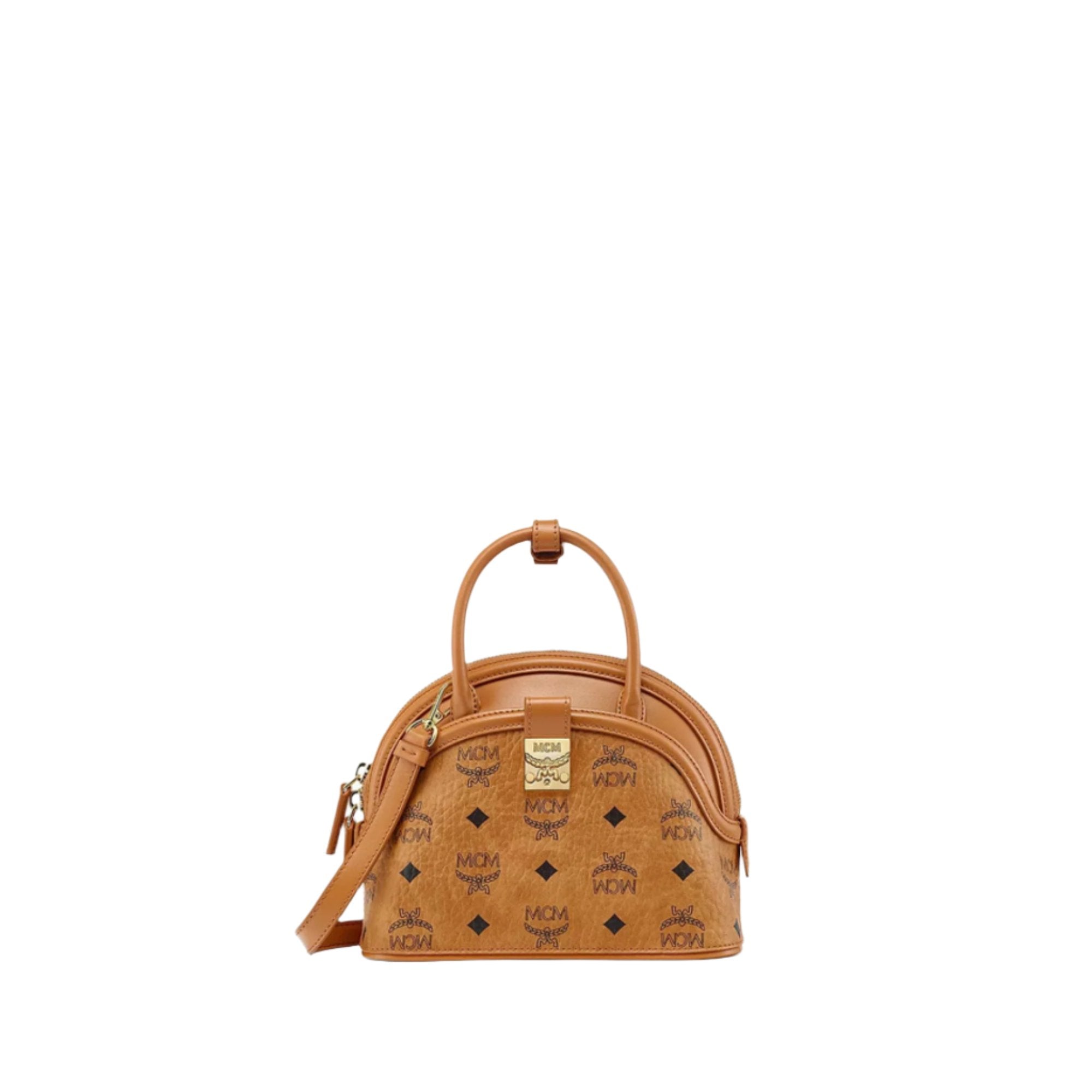 MCM Women's Small Hand Bag Tracy Tote in Visetos Leather Mix