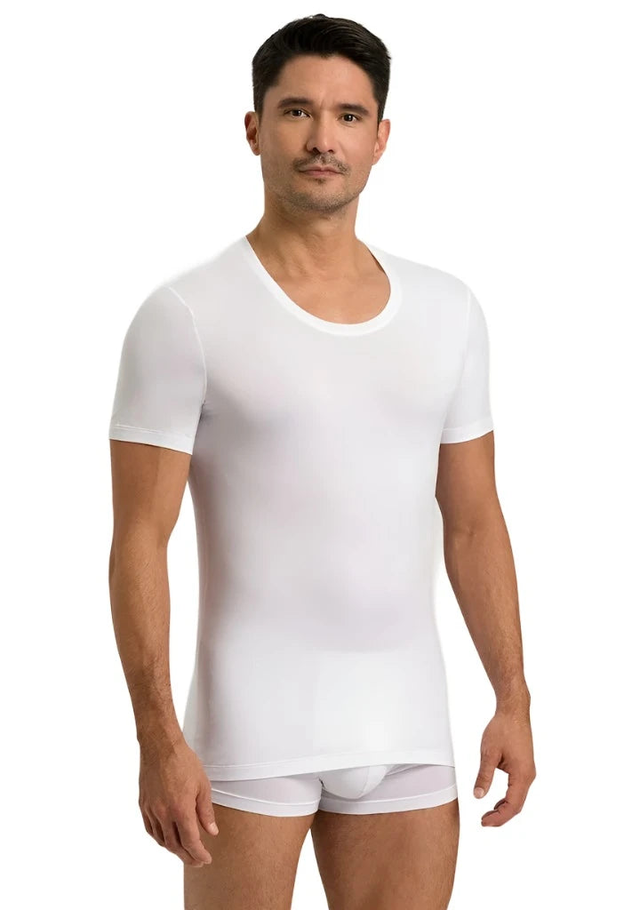 Hanro Men's White Cotton Superior Shirt | Basics | Basics T-Shirts | GCC | Men | Mens | Mens Fashion Hanro Men's White Cotton Superior Shirt | Basics | Basics T-Shirts | GCC | Men | Mens | Mens Fashion
