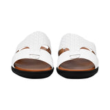 A Testoni Men's White Leather Sandal