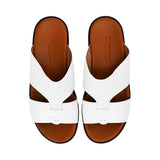 A Testoni Men's White Leather Sandal
