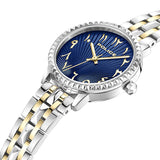 Police Women's Stainless Steel Case Blue Dial Silver And Gold Bracelet Watch